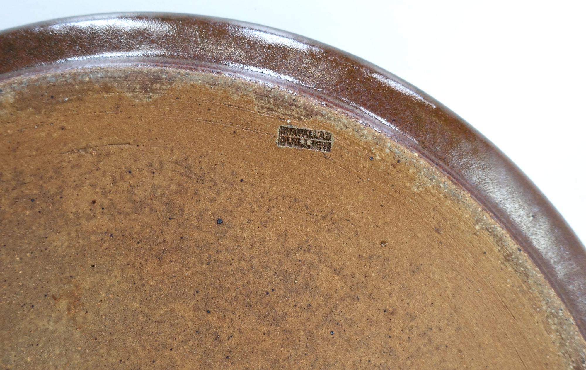 Large ceramic plate Edouard Chapallaz 70s