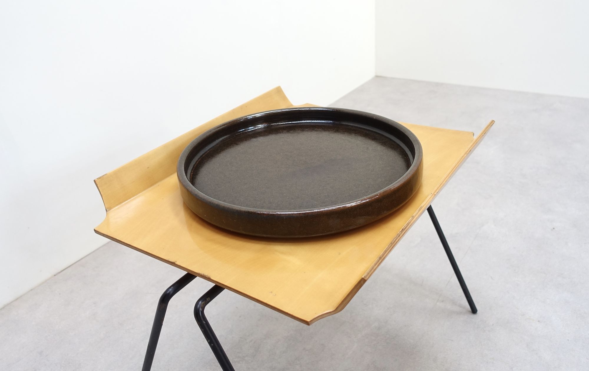 Large ceramic plate Edouard Chapallaz 70s